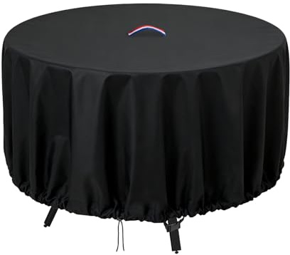 Hohong Garden Table Cover Round 95×75cm, 420D Circular Table Cover Small | Outdoor Bistro Table Covers Waterproof, Heavy Duty Round Outdoor Table Cover, Garden Furniture Covers for Round Patio Table