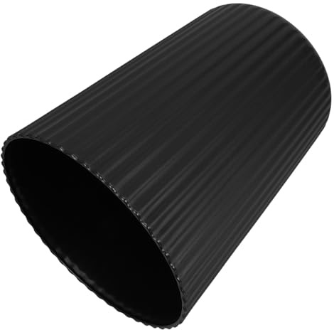 GARVALON Papelera de Plástico Negra Mediana sin Tapa Cubo de Basura Redondo para Cocina Oficina y Baño Contenedor Ligero y Abierto para Uso Interior y Hogar Cesto de Basura Funcional