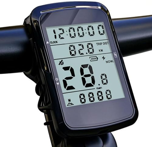 VBESTLIFE GPS-Fahrradcomputer, Kabelloser 2,4-Zoll-Großbildschirm-Fahrradcomputer mit 1200-mAh-Akkus, Unterstützung für Beidou GPS GLONASS Galileo QZSS