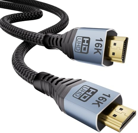 MOPOCHG 16K 10K 8K HDMI ARC/eARC Cable 2.2 for Soundbar 5FT/1.5M, 16K@60Hz 8K@240Hz 4K@480Hz High Speed HDMI Cord for Home Theater, 96Gbps, Dolby Atoms, DTS:X, for PS5, Laptop, Monitor, Roku TV