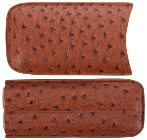 Baluue Custodia Portatile per Sigari in Pelle Marrone Doppio Scomparto, Resistente per Mantenere Freschi i Sigari Durante Viaggio
