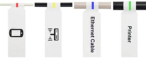 Mr-Label® Inkjet & Laser Printer Support Waterproof Cable Label - Letter Sheet - Self-Adhesive & Durable - with Print Tool (20 Sheets, 600 Labels, White)