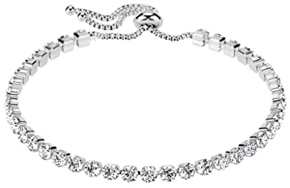 Bungsa® Damen-Armkette Tennisarmband Multikristall aus 316L Edelstahl - erhältlich in Silber, Gold und Roségold