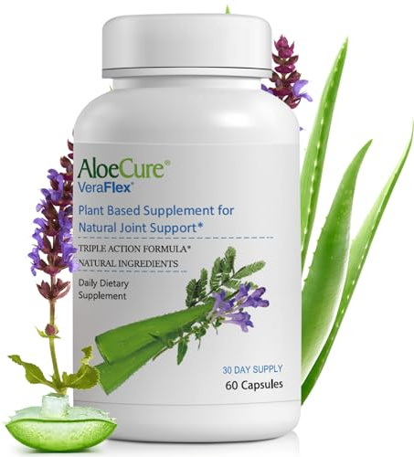 AloeCure VeraFlex Natural Joint Health, 60 Capsules, Clinically Tested Natural Plant-Based Formula to Support Comfort, Mobility and Flexibility - Featuring Organic Aloe Vera