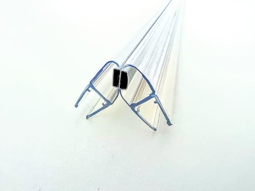 Kristhal Magnetische Duschdichtung 90° für Eckdusche (1 Paar) | 200cm Magnetdichtung für Flügeltür & Duschtür | Universal für 6mm, 7mm & 8mm Glasdicke | Transparentes Duschprofil Made in Germany