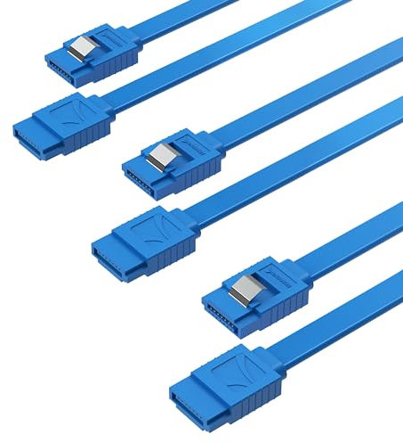 SABRENT SATA III Kabel (3 Stück), HDD SDD Datenkabel 6Gbps 51cm, mit Metall Clip Verriegelungsriegel (CB-SFB3)