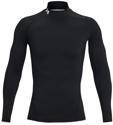 Under Armour UA HG Armour Comp Mock LS - Long Sleeve - Tops - Black/White - Size: XL