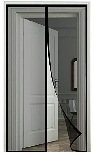 Magnetisches Fliegengitter für Tür，225x230cm (88.58x90.55in) Insektenschutz Balkontür ，Magnet Automatisch Verschließen，Robuster Netzvorhang Halten Sie Fehler Fern,Lässt Frische Luft Herein-Schwarz