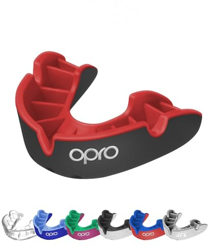 OPRO Protector Bucal Nivel Plata - Ajuste Esencial para Adultos y Niños - Bucal para Boxeo, MMA, BJJ, Rugby y Hockey - Moldeo Fácil - con Garantía Dental Incluida