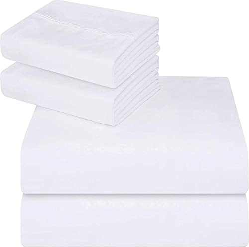 ComfyWell Spannbetttuch für Super-Kingsize-Betten, 35 cm, weich, gebürstetes Mikrofasergewebe, läuft EIN und verblasst Nicht. Super-King-Size-Bett (180 x 200 cm), Weiß