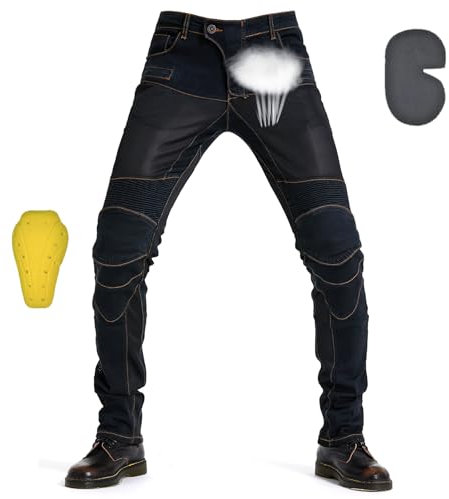 oFzimTo Pantaloni Moto Uomo con Protezioni, Traspirante Jeans Moto, Pantalone Moto Disponibili in Un'Ampia Gamma di Colori