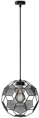LUTW Hängelampe Vintage Metall, Pendelleuchte Schwarz mit E27 Fassung Hängeleuchte, Industrial Pendellampe Lampenschirm für Wohnzimmer Schlafzimmer Esszimmer Café Bar (ohne Glühbirne)