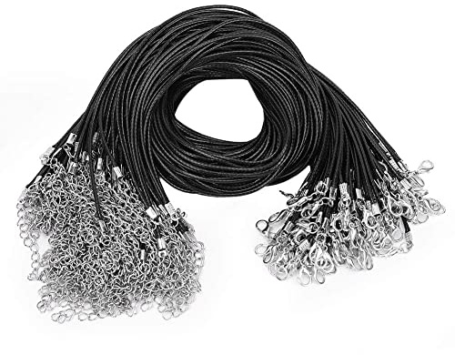 100 Pezzi Cordoncino per Collane con Gancio, Cordino per Collana con Chiusura, Cordino per Collana con Cordino in Cera per Gioielli Fai-Da-Te, Bracciali e Ciondoli
