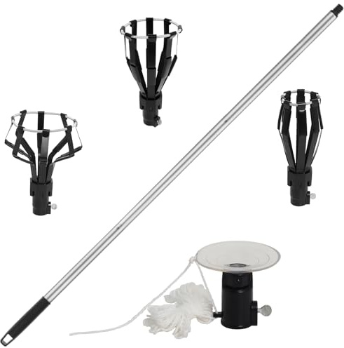Femitu Upgraded 12FT Light Bulb Changer for High Ceilings, High Reach Extension Pole Changer for Recessed Lights, Light Bulb Removal Tool with Baskets and Suction Cup