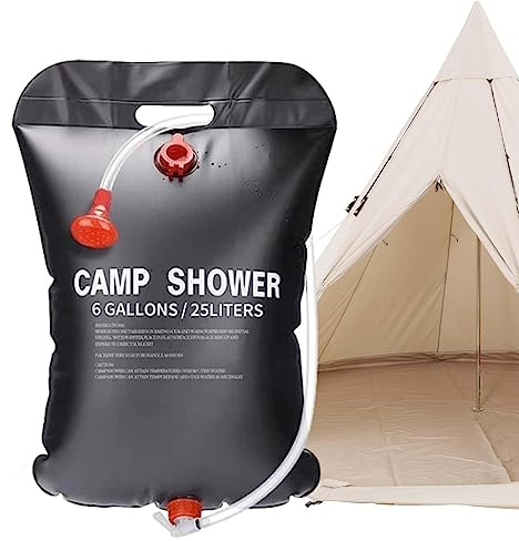Teksome Tragbare Campingdusche | Wiederverwendbare Solar-Duschtasche mit umschaltbarem Duschkopf - Faltbare Solar-Camping-Duschtasche, Campingzubehör, Outdoor, Wandern, Camping, Reisezubehör