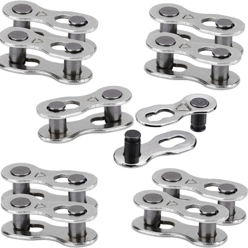 ieron 5 pares de eslabones de bicicleta para cadena de 6, 7, 8 velocidades, eslabones de reparación reutilizables de acero inoxidable, color plateado