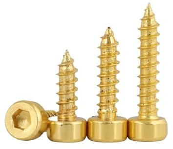 5-20 stücke M3 M4 M5 M6 Vergoldet Zylindrischen Innensechskant Selbstschneidende Schraube Lautsprecher Lautsprecher Schraube Tasse kopf Holz Zahn Schraube ( Color : Golden plated , Size : 30MM_M5 10PC