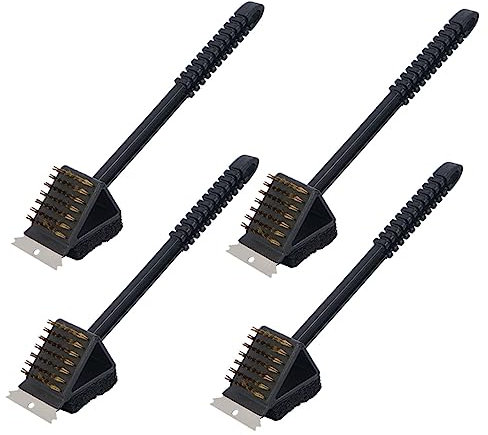 INOOMP 4stücke Grill Reinigungsbürste Mit Bürsten Und Wischfunktion Für Effektive Reinigung Ergonomischer Griff Aufhängerring rutschfeste Handhabung
