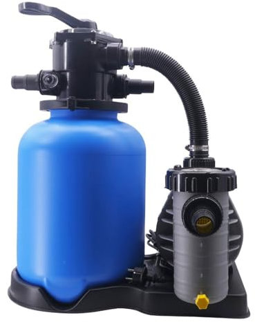 poolomio Bali Filtre à sable 400 mm pour piscine jusqu'à 50 m³ | Chaudière filtrante avec pompe de piscine 6 m³/h pour colonne d'eau de 8 m | Valve 6 voies avec indicateur de pression | Pompe de
