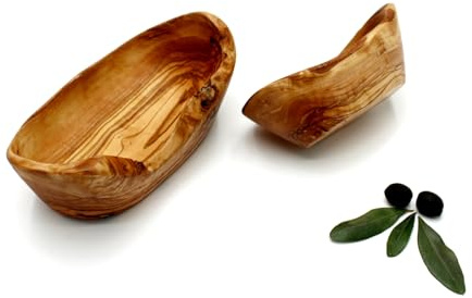 DAGDEG Cuenco decorativo de madera de olivo, cuenco decorativo, cuenco de madera natural, estante para llaves, cuenco para joyas, cuenco para salsas (madera, 20 cm)