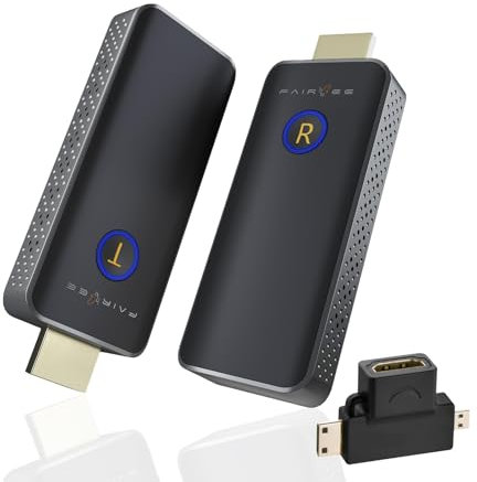 HDMI sans Fil, FAIRBEE Émetteur et Récepteur sans Fil Hdmi, Plug & Play, 16TX to 1RX, Full HD 1080p pour Streaming Vidéo& Audio pour TV/PC/projecteur/dongle HDMI sans Fil.