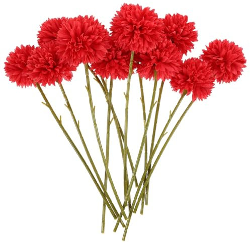Garneck STK Simulierte Kamille Elegante Kunstblumen künstliche Hortensie künstliche blüten Artificial wohnraumdeko Löwenzahn-Verzierung künstliche Blumenpflücker Seidenblume rot