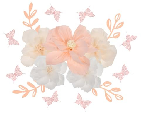 TOPBATHY Handgefertigtes Papierblumen-wanddeko-Set – Party- Und Hochzeitsdekorationen Mit Klebebändern