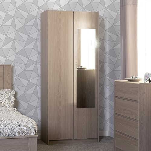 Seconique Paris 2 Door Mirrored Wardrobe in Smoked Ash Effect