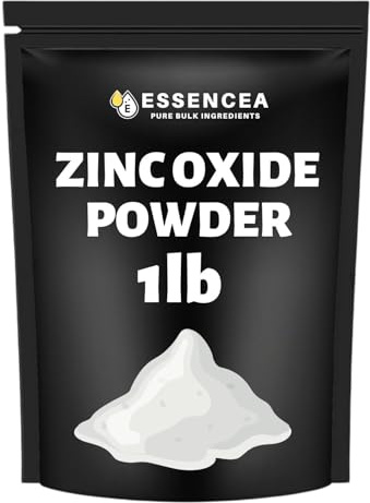 Essencea Zinc Oxide Powder 1lb - Body Cream Powder Pure Bulk Ingredients | Non Nano & Uncoated | Added to DIY Essentials Soaps Lotions | Pure & Versatile (16 Ounces) [Packaging may vary]