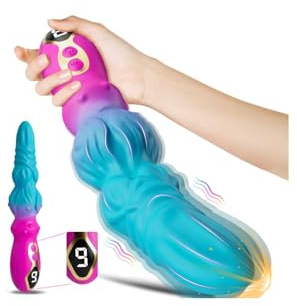 24cm Monster Dildo Vibrator Diloschwanz für Frauen Männer, G-Punkt & Prostata Stimulation, Vibratorenset mit 9 Vibrationsmodi & LED-Anzeige, Sexspielzeug mit Klitorisstimulation