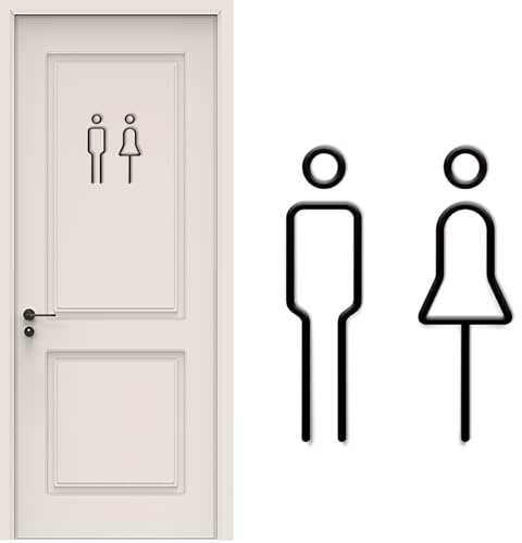 Modernes Gäste WC Schild selbstklebend,Acryl Toiletten Schild WC Aufkleber Tür Deko,wc Türschild schwarz,Toilettenaufkleber Symbol Frauen Männer