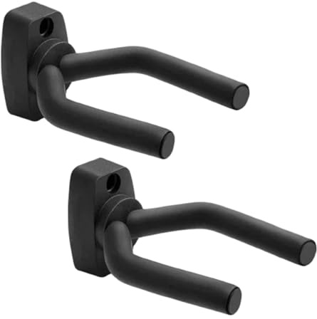 Générique 2PCS Réglable Antidérapant Accroche Guitare Mural, 13,5x7cm Support Guitare Mural, En Acier + Revêtement En Caoutchouc, Pour Basse, Violon, Mandoline, Ukulélé, Etc
