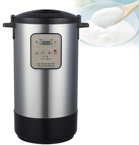 VzxCrue Macchina per Yogurt Commerciale, Produttore di Vino Dolce con Controllo Intelligente Automatico, Contenitore Interno in Acciaio Inossidabile, per Enzimi di Riso da Bar 12L