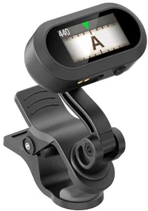 Durlo Clip-On-Tuner, TFT-Bildschirm, Wiederaufladbar, Für Gitarre, Ukulele, Violine, Bass, Alle Instrumente, Chromatische 410–460 Hz-Kalibrierung