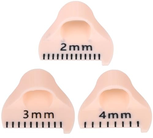 Fukaisu 3uds Calibrador Costura Bloqueo Punto Orillo, 2/3/4mm Regla Guía Costura Herramienta de Medición Calibrador Agujas Plantillas Acolchar Mini Reglas Coser Dedos para Principiantes (Beige)