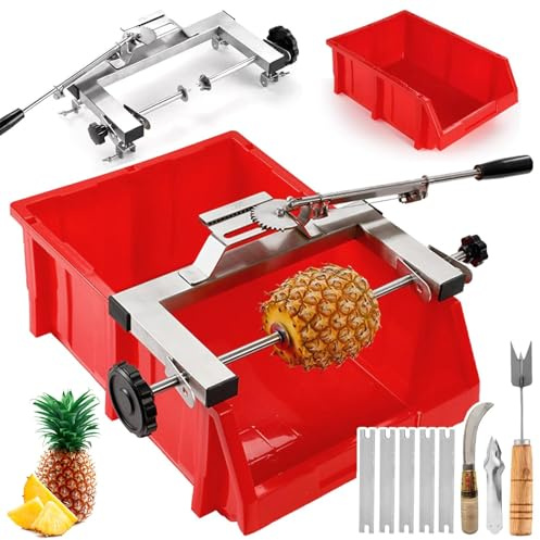 Pelador De Piña Ajustable Comercial, Pelador De Piña De Acero Inoxidable Con Cesta, Pelador De Piel Y Ojos De Piña, Despellejador De Piña Semiautomático