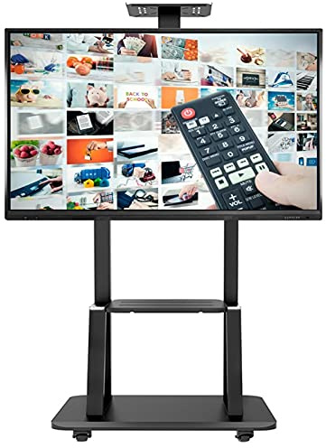 HYJYGM TV Stand Rolling Tilting TV Stand for 32-75 Inch Flat/Curved Screen TVs, Floor-Standing Heavy Duty TV Trolley for Living Room Office, Height Adjustable beautiful scenery