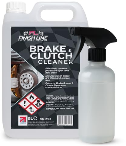 Finish Line Brake and Clutch Cleaner 5L with Brake Cleaner Spray Bottle 1L | Disc Brake Cleaner Removes Oil, Grease and Brake Dust | Improves Braking Efficiency | For Cars, Motorcycles & Bicycles