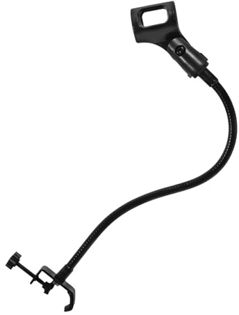 Flexibler Mikrofonständer mit Schwanenhals, 1 Satz für Mikrofone | Schwarz, Eisen und Abs, Stabil und Einfach zu Bedienen, Inklusive Mikrofonclip