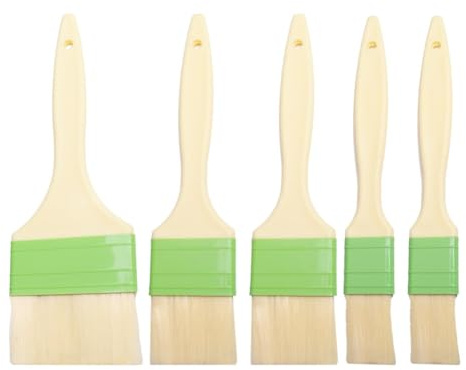 QOXEZY Lot de 5 pinceaux à pâtisserie pour pâtisserie, grillades et cuisine - Poils en nylon de qualité alimentaire - Poignée confortable en polypropylène - Trou de suspension - 22 cm