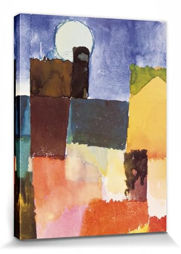 1art1 Paul Klee Poster Mondaufgang Über St. Germain, 1915 Bilder Leinwand-Bild Auf Keilrahmen | XXL-Wandbild Poster Kunstdruck Als Leinwandbild 80x60 cm
