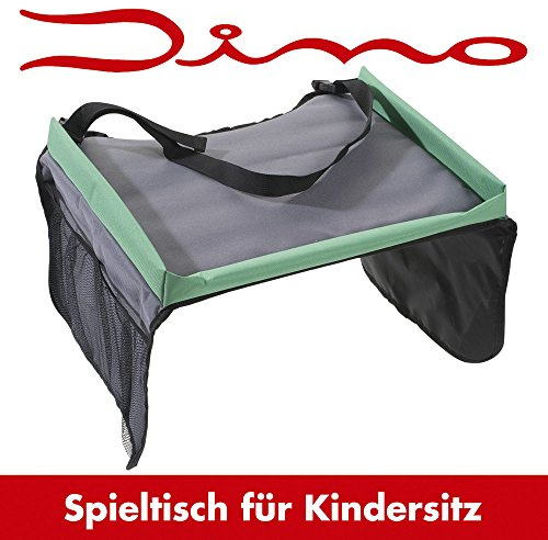 1 x DINO Reisetisch für Kindersitz mit Netztaschen Spieltisch Auto Kinder Tisch Spielzeug Maltisch Aufbewahrung Organizer Camping Urlaub Reise Ablage