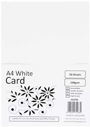 House of Card & Paper Papier A4 160 g/m² White (Pack of 50 Sheets)