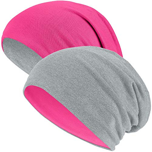 Hatstar Wende-Beanie für Damen & Herren, einfarbig oder zweifarbig, Outdoor Slouch Beanie, Fahrradmütze aus Baumwoll-Mix, One Size, atmungsaktive Laufmütze, Bequeme Übergangsmütze für Sommer