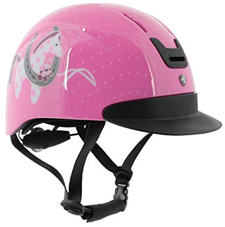 HORKA Reithelm Kinder Verstellbar Kunststoff Horsy Größe XS/S Rosa Reitkappe