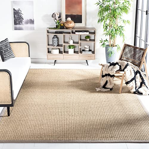 Safavieh Alfombra De Fibra Natural Sala de Estar, Comedor, Dormitorio - Natural Fiber Collection, Pelo Corto, Natural, 213 X 213 cm