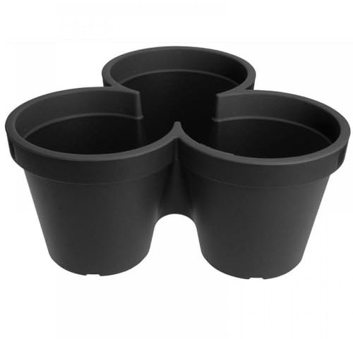 GEEZY Stackable Vertical Garden Flower Pot, Large Anthracite Tiered Planter for Outdoor Herbs & Strawberry Plants, Durable Polypropylene Plant Pots, Space-Saving Design