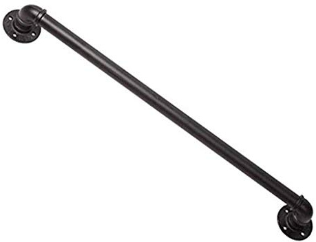 XBSLJ Corrimano per Scale, Corrimano per Scale a Muro Supporto per binari Montaggio a Parete Esterno per Interni per disabili Anziani Bambini Corrimano in Ferro battuto Nero (Dimensioni: 80 cm)