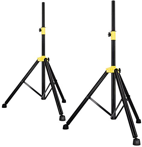 PremiumX Lautsprecher Stativ 2 Stück- Stabiler Dreibein Boxenständer höhenverstellbar aus robustem Stahl mit anpassbaren Stellfüßen