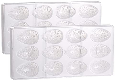 Rosenstein & Söhne Eierform für Schokolade: 2er Pack Schokoladen-Gussform Osterei, klein (Schokolade from, Osterei-Formen, Schokobrunnen)